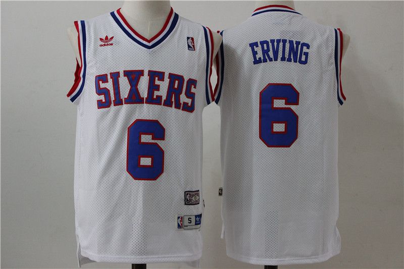 Men Philadelphia 76ers #6 Erving White Adidas NBA Jersey->philadelphia 76ers->NBA Jersey